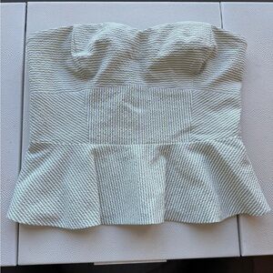 Veronica Beard Cream Strapless Blouse